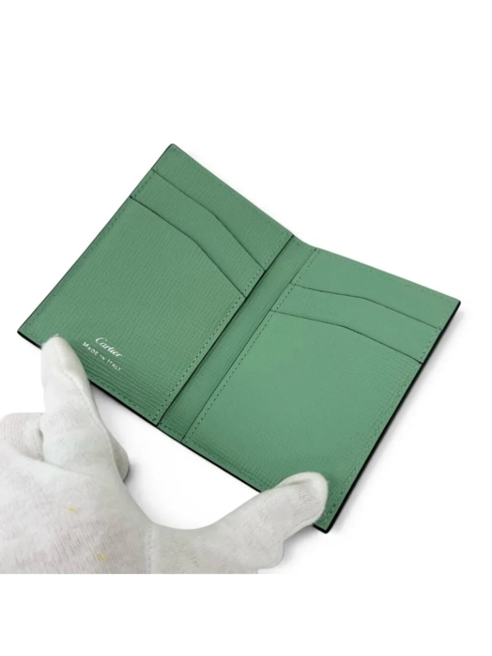 Cartier Losange Holder Leather Card Case Dark Green